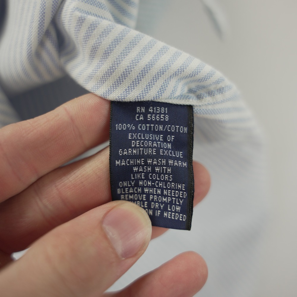 Ralph Lauren Slim Fit Button Down Shirt Blue White Stripe Cotton Size 6 NEW - Picture 6 of 10